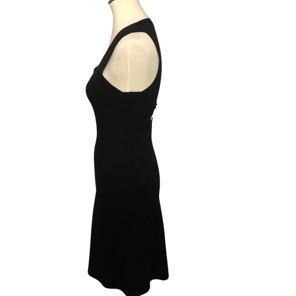Ann Taylor Knit Stretch Dress Sz XSP Black Cut Out Back LBD Career Cocktail - Picture 5 of 11